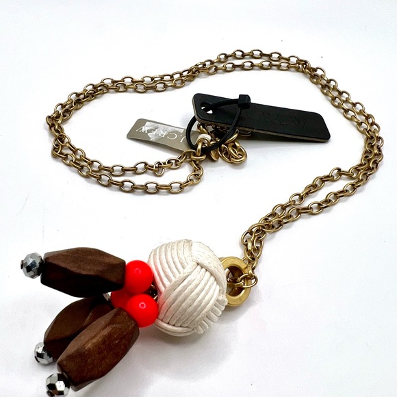 RARE J. Crew Rope Knot Pendant Necklace NWT - Picture 1 of 6
